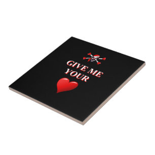 Romantische lustige Piraten und rotes Liebe Fliese