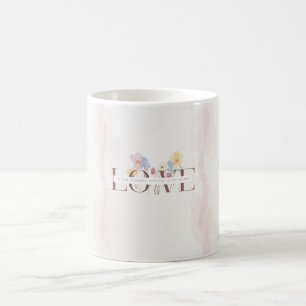 Romantische Luxus-Tasse – Pastell-Blumen LIEBE Kaffeetasse
