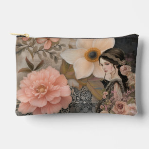 Romantische Mädchenhafte Vintage-Blumen-Abstract-C Zubehörtasche