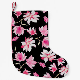 Romantische Magnolie: Schwarze Wasserfarbe Kleiner Weihnachtsstrumpf