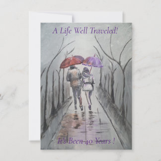 Romantische Malerei 40. Hochzeitstag Einladung