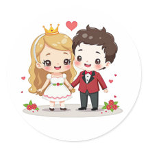 Romantische Märchen Hochzeit - Chibi Art