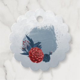 Romantische Marine und burgundische Blume bevorzug Geschenkanhänger