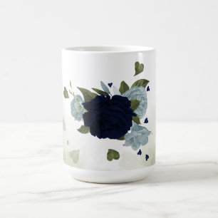 Romantische Marinebarre und dustige blaue Blumen Kaffeetasse