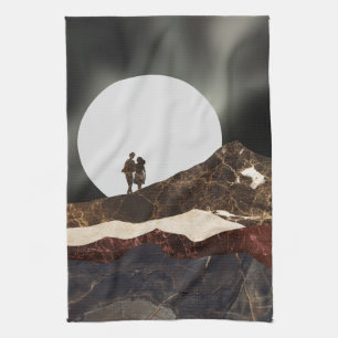 Romantische Marmorlandschaft aus dem Moonlit Geschirrtuch