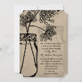 Romantische Mason Jar Shadows Damask Wedding Einladung