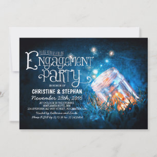 Romantische Masonjar- und Firefly-Gesprächsparty Einladung