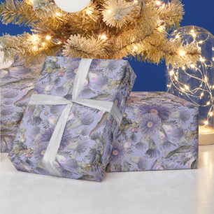 Romantische Mauve Akazie & Eukalyptus Geschenkpapier