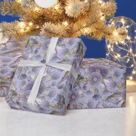 Romantische Mauve Wattle & Eukalyptus Geschenkpapier