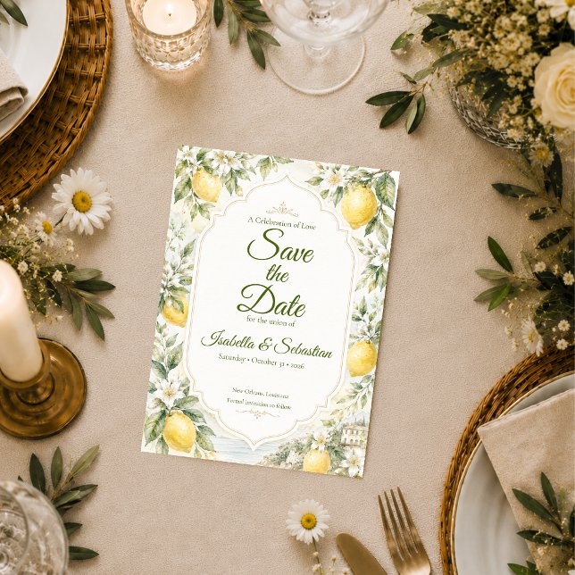 Romantische mediterrane Hochzeit Save The Date (Von Creator hochgeladen)
