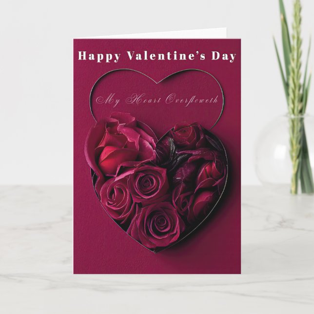 Romantische "Mein Herz überfloss" Red Valentins (Vorderseite)