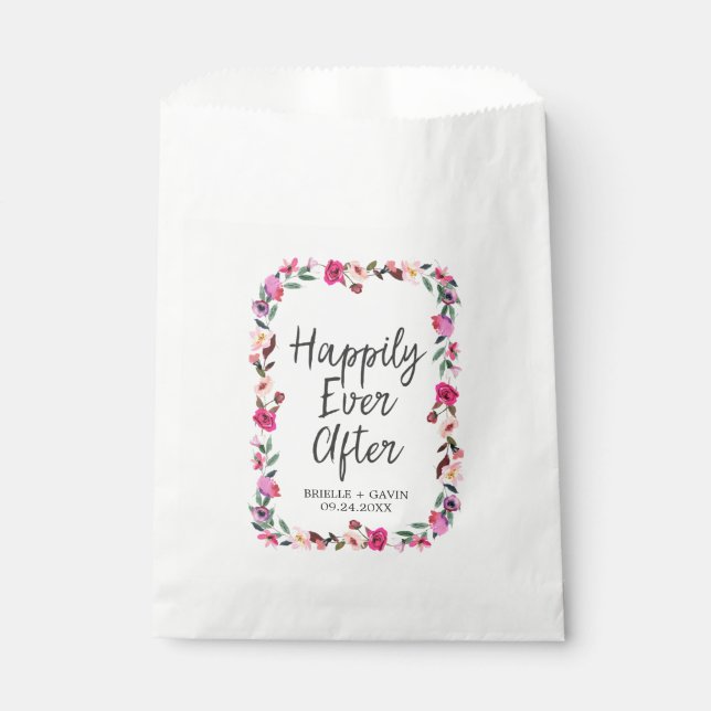 Romantische Messe Blossom Wreath Wedding Geschenktütchen (Vorderseite)