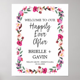 Romantische Messe "Happily Ever After" Hochzeit Poster