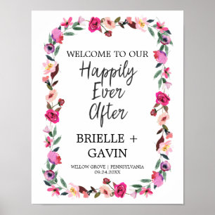 Romantische Messe "Happily Ever After" Hochzeit Poster