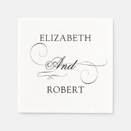 Romantische Minimalistisch Luxus Monogram Hochzeit Serviette