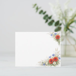 Romantische minimalistische Blumen-Platzkarte Feiertagspostkarte