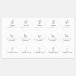 Romantische Minimalistische Hand in Hand Kunstlieb Etiketten