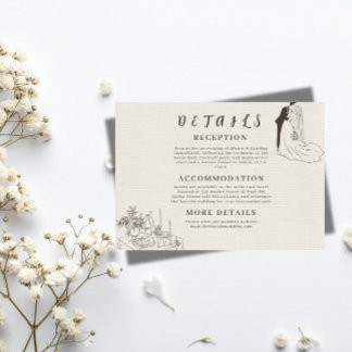 Romantische Minimalistische Hochzeit-Beilagekarte  Begleitkarte