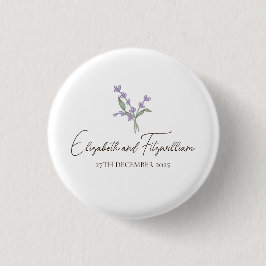 Romantische Minimalistische Lavendel-Blume favoris Button