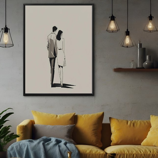 Romantische Minimalistische Linien Kunst Poster (Von Creator hochgeladen)