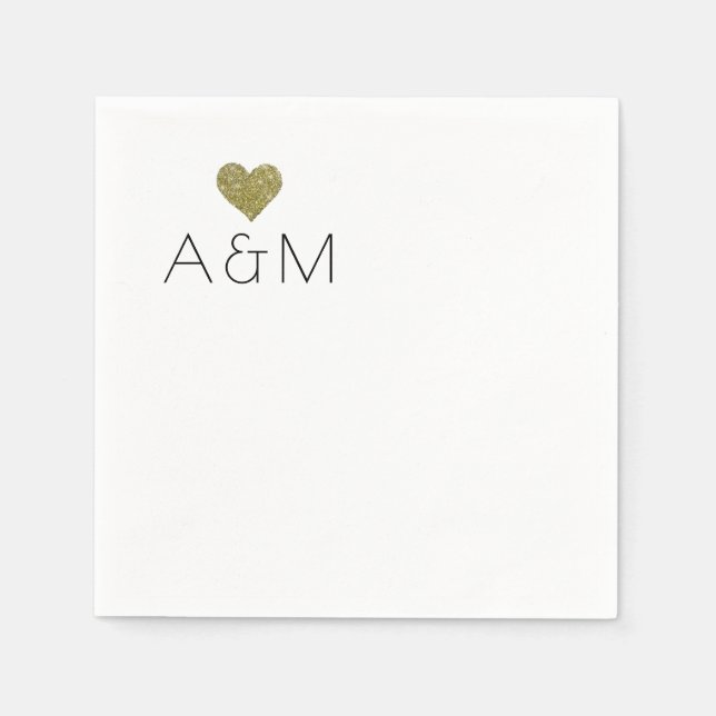 Romantische Minimalistische Monogram hell Serviette (Vorderseite)