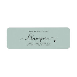 Romantische Minimalistische Script Mint Green Wedd