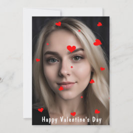 Romantische Minimalistische Valentinstag Fotokarte Feiertagskarte