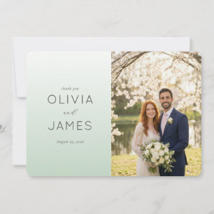 Romantische Minze Elegantes Foto Dankeskarte