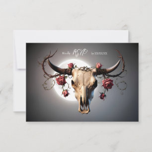 Romantische Mittelalterliche Blumenkuh RSVP Karte