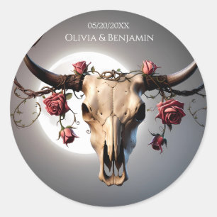 Romantische Mittelalterliche Blumenkuh Runder Aufkleber