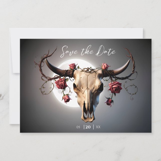 Romantische Mittelalterliche Blumenkuh Save The Date (Vorderseite)