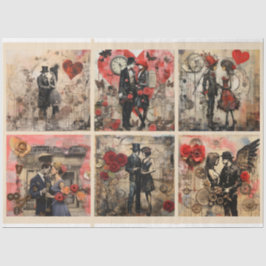 Romantische Mixed Media Hintergrund - Valentine Seidenpapier