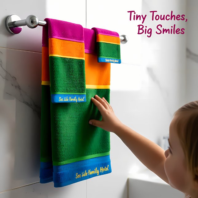 Romantische moderne Art Geometrie Regenbogenstreif Badhandtuch Set (Von Creator hochgeladen)