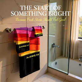 Romantische moderne Kunstgeometrie - gelb-orange-r Badhandtuch Set