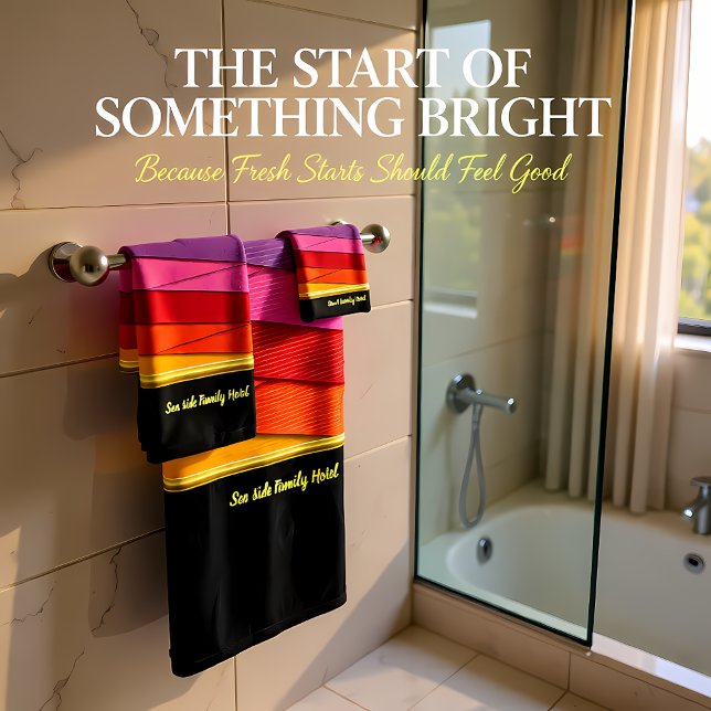 Romantische moderne Kunstgeometrie - gelb-orange-r Badhandtuch Set (Von Creator hochgeladen)