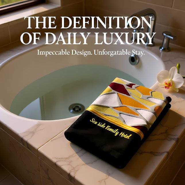 Romantische moderne Kunstgeometrie - gelb-orange w Badhandtuch Set (Von Creator hochgeladen)