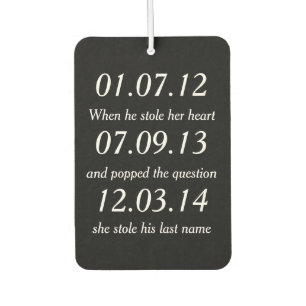 Romantische Momente Personalisiert Termine Gewohnt Autolufterfrischer