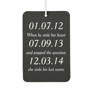 Romantische Momente Personalisiert Termine Gewohnt Autolufterfrischer