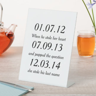 Romantische Momente Personalisiert Termine Gewohnt Sockelschild