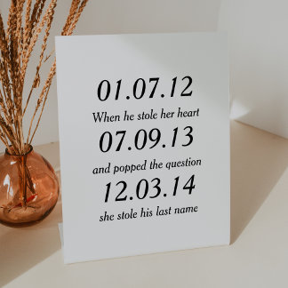 Romantische Momente Personalisiert Termine Gewohnt Sockelschild