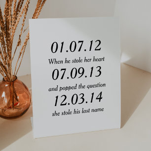 Romantische Momente Personalisierte Dates Benutzer Sockelschild