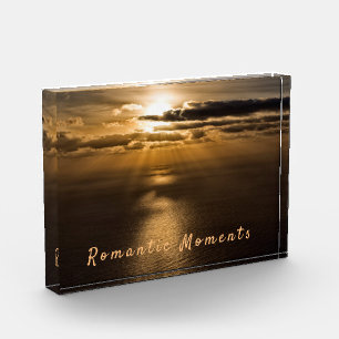 Romantische Momente Sonnenuntergang Foto mit Text