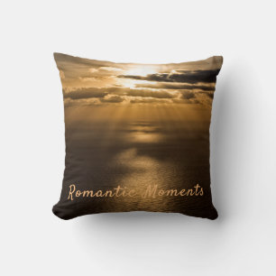 Romantische Momente Sonnenuntergang Foto mit Text Kissen