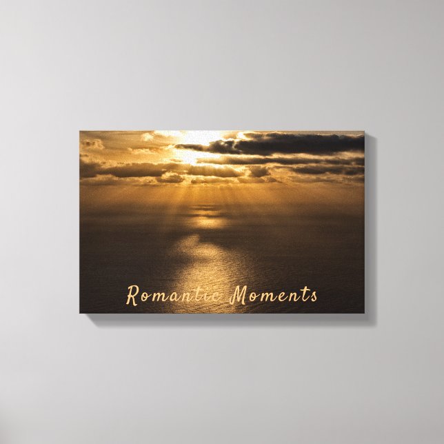Romantische Momente Sonnenuntergang Foto mit Text Leinwanddruck (Vorderseite)