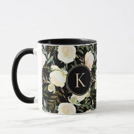 Romantische Monogram Floral Vanilla Grüne Farbe Tasse