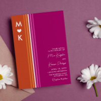 Romantische Monogram Lesbische Flaggen Hochzeit