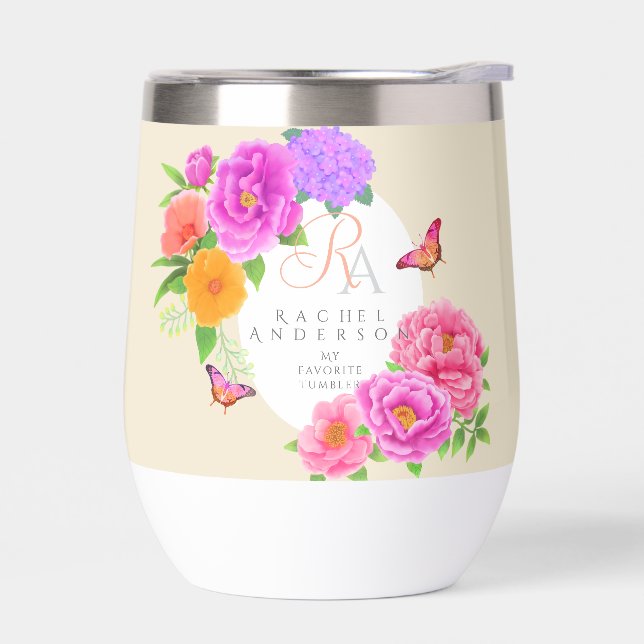 Romantische Monogram Peonies Garden Beige (Links)