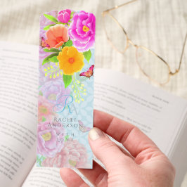 Romantische Monogram Peonies Garden Blue