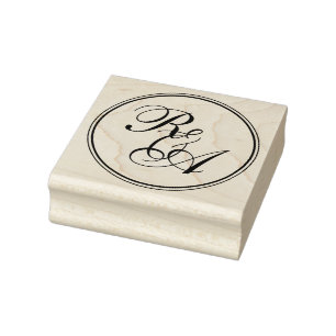 Romantische Monogramm-Hochzeit Gummistempel