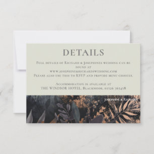 Romantische Moody-Details-Karte RSVP Karte